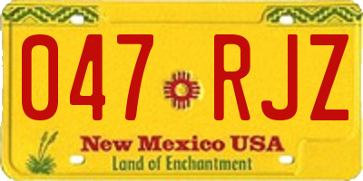 NM license plate 047RJZ