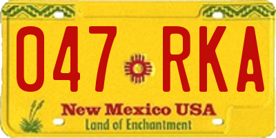 NM license plate 047RKA