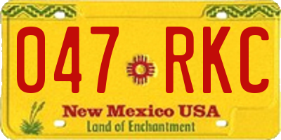 NM license plate 047RKC
