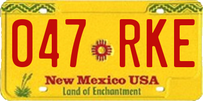 NM license plate 047RKE