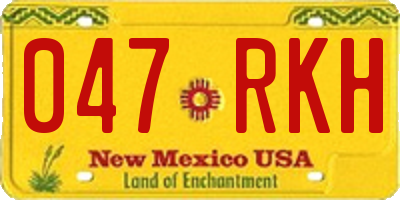 NM license plate 047RKH