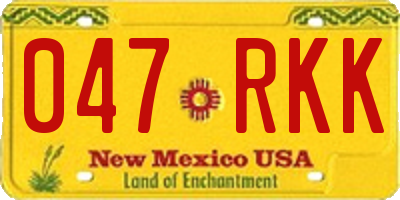 NM license plate 047RKK
