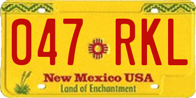 NM license plate 047RKL