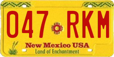 NM license plate 047RKM