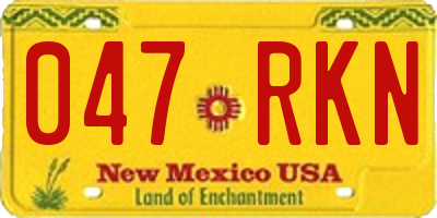 NM license plate 047RKN