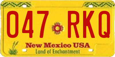 NM license plate 047RKQ