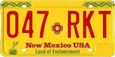NM license plate 047RKT