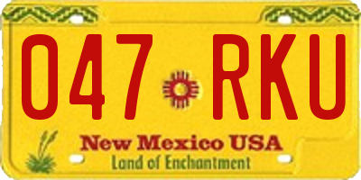 NM license plate 047RKU