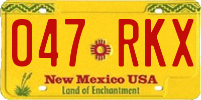 NM license plate 047RKX