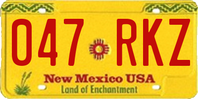 NM license plate 047RKZ