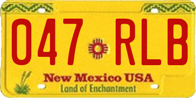 NM license plate 047RLB