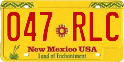 NM license plate 047RLC