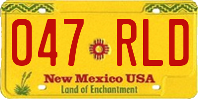 NM license plate 047RLD