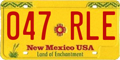 NM license plate 047RLE