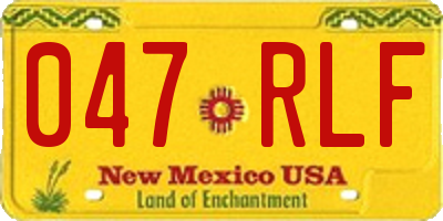 NM license plate 047RLF