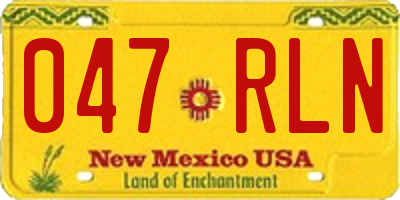 NM license plate 047RLN
