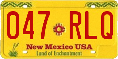 NM license plate 047RLQ