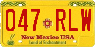 NM license plate 047RLW