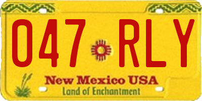NM license plate 047RLY