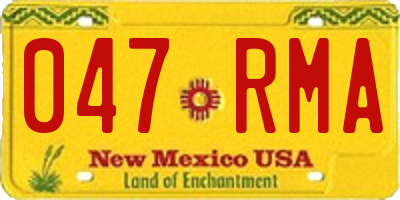 NM license plate 047RMA