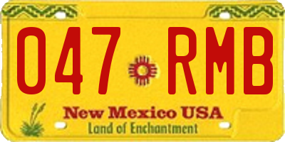 NM license plate 047RMB