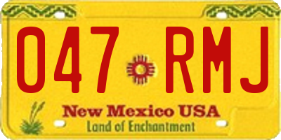 NM license plate 047RMJ