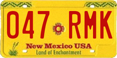 NM license plate 047RMK