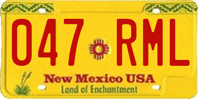 NM license plate 047RML