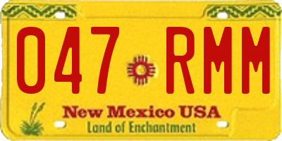 NM license plate 047RMM