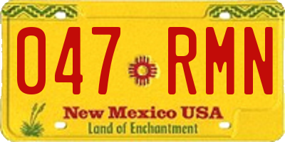 NM license plate 047RMN