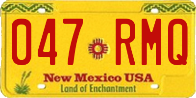 NM license plate 047RMQ
