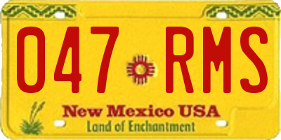 NM license plate 047RMS
