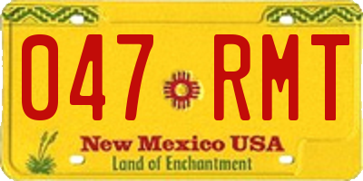 NM license plate 047RMT