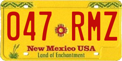 NM license plate 047RMZ