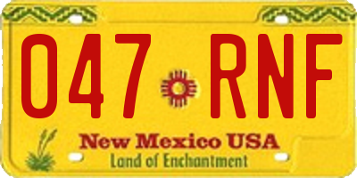 NM license plate 047RNF