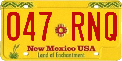 NM license plate 047RNQ