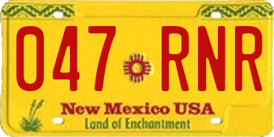 NM license plate 047RNR