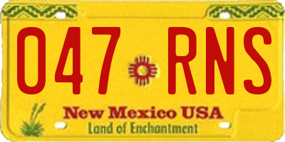 NM license plate 047RNS