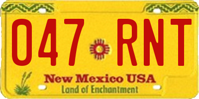 NM license plate 047RNT