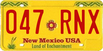NM license plate 047RNX