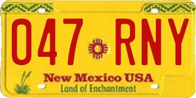 NM license plate 047RNY