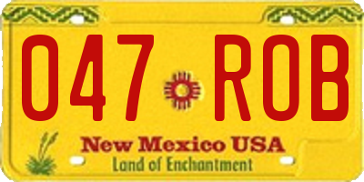 NM license plate 047ROB