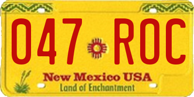 NM license plate 047ROC