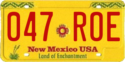 NM license plate 047ROE