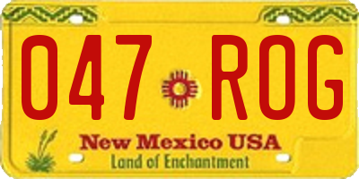 NM license plate 047ROG