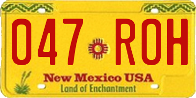 NM license plate 047ROH