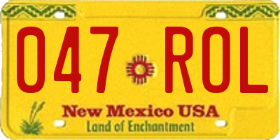 NM license plate 047ROL