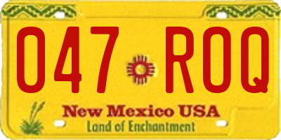 NM license plate 047ROQ