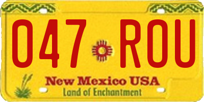 NM license plate 047ROU