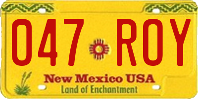 NM license plate 047ROY